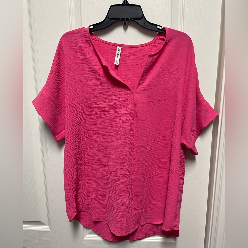Zenana Outfitters Vibrant Pink Blouse